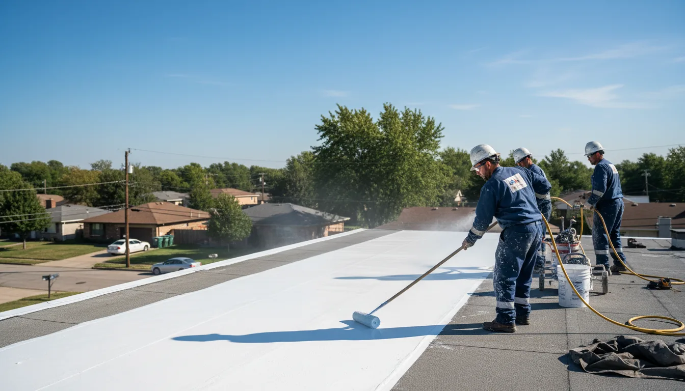 Commercial roof coating in Hurst, IL near me